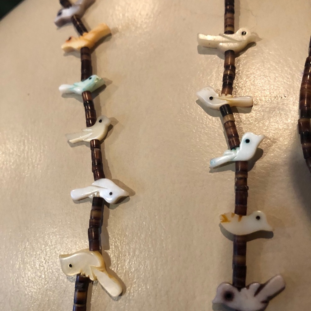 Heishi bead and bird fetish Navajo Necklace